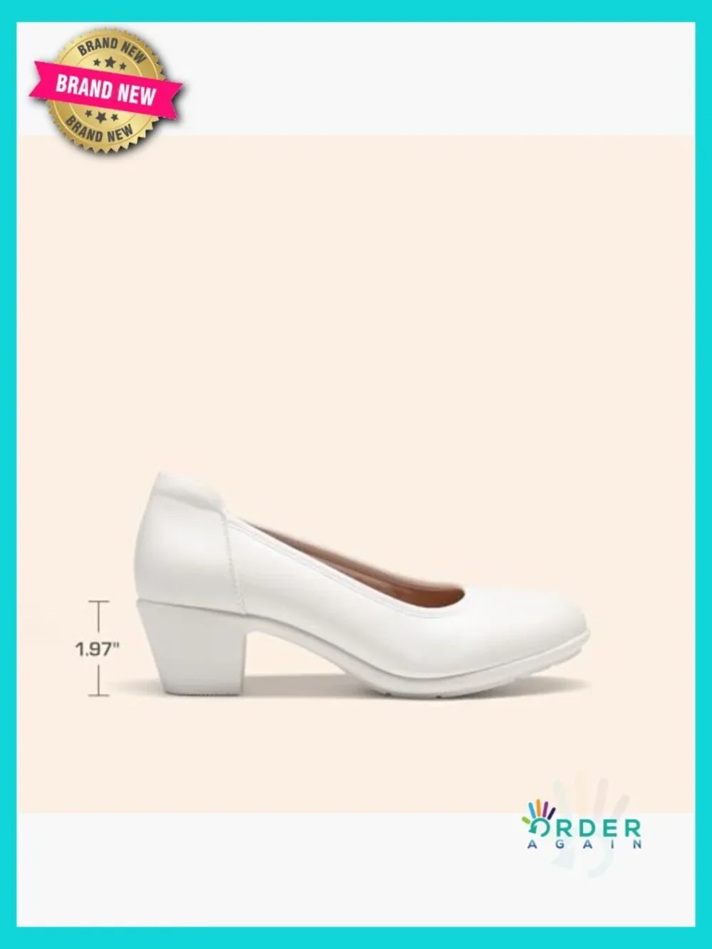 Low Chunky Heels Comfortable Block Work Pumps Closed Round Toe Dress Shoes